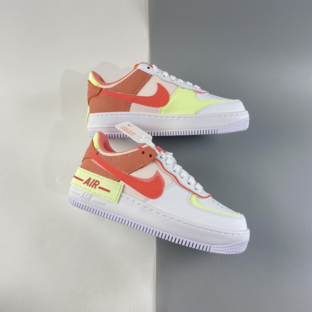 P200  NIKE Air Force 1 Shadow 轻量增高低帮百搭板鞋”拼接马卡龙” CI0919-110