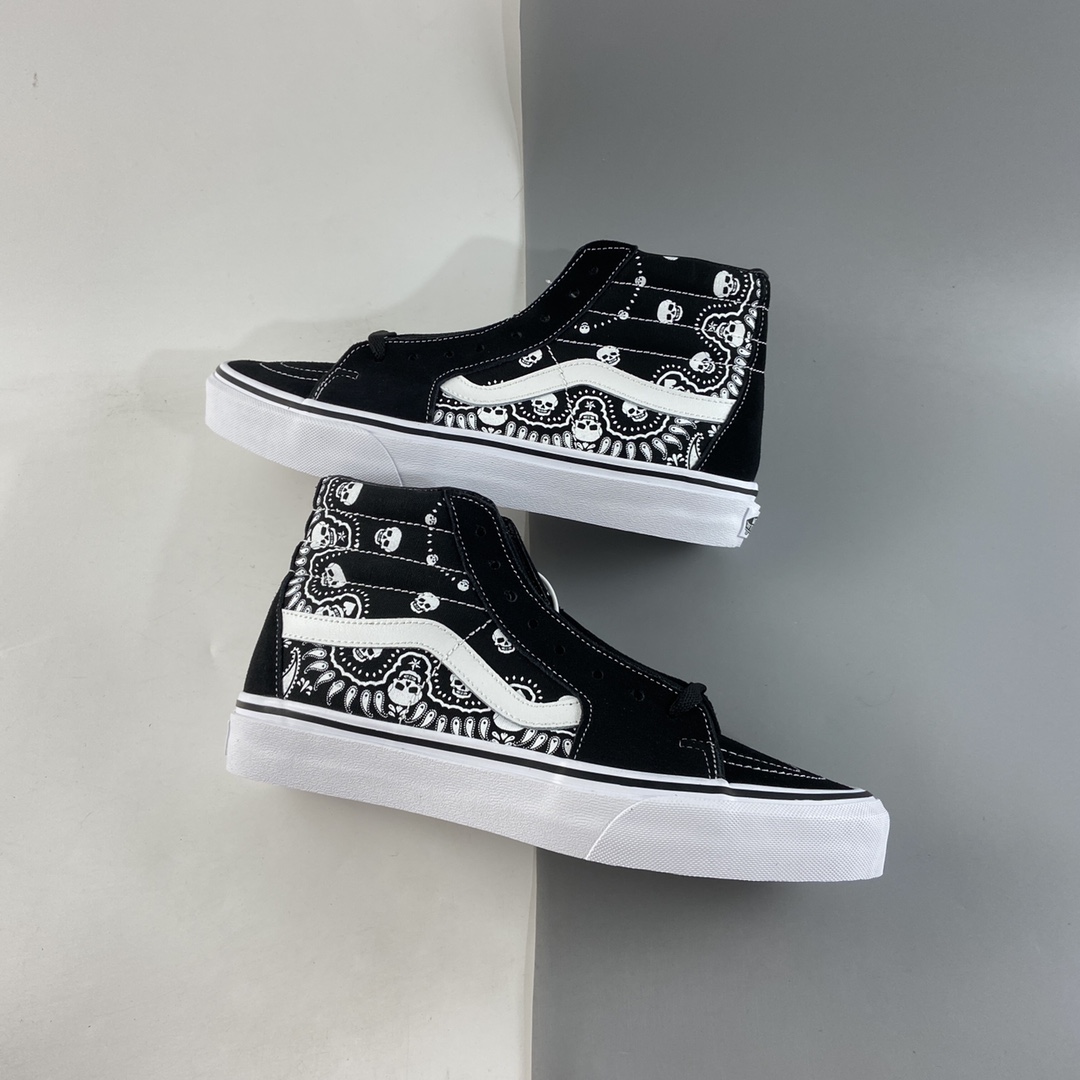 P150  VANS SK8-Hi 骷髅腰果花图案高帮休闲板鞋 VN0A32QGD9S