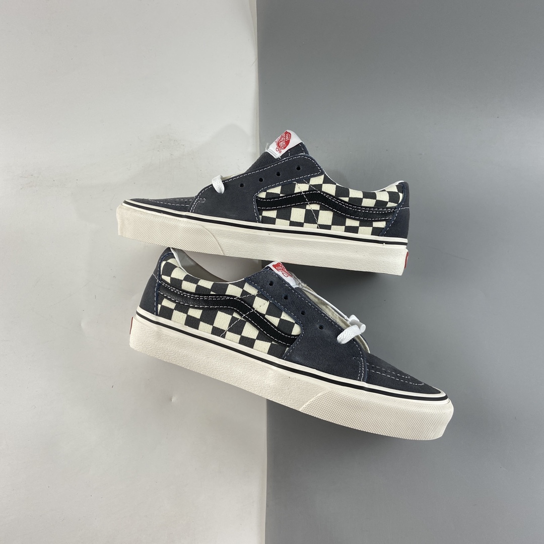P150  Suede SK8-low灰色米白棋盘格男女鞋休闲板鞋VN0A4UUK2V4