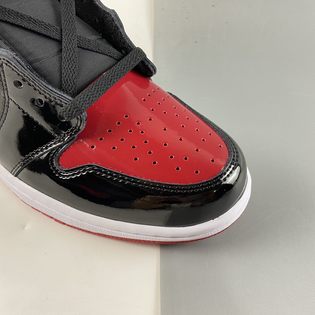 P280  Air Jordan 1 High OG ”Bred Patent” AJ1 乔1漆皮黑红 高帮篮球鞋 555088-063