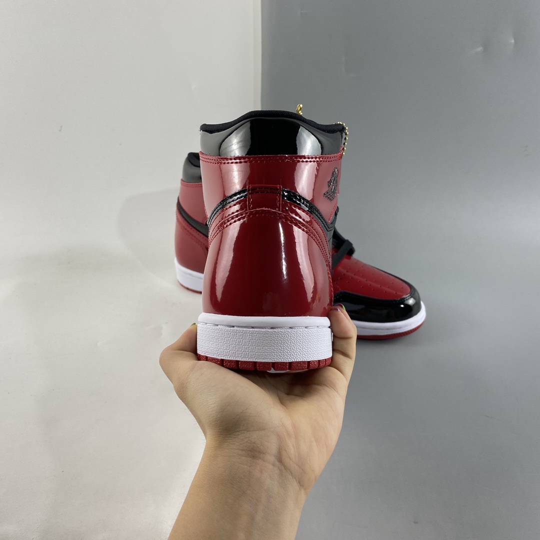 P280  Air Jordan 1 High OG ”Bred Patent” AJ1 乔1漆皮黑红 高帮篮球鞋 555088-063