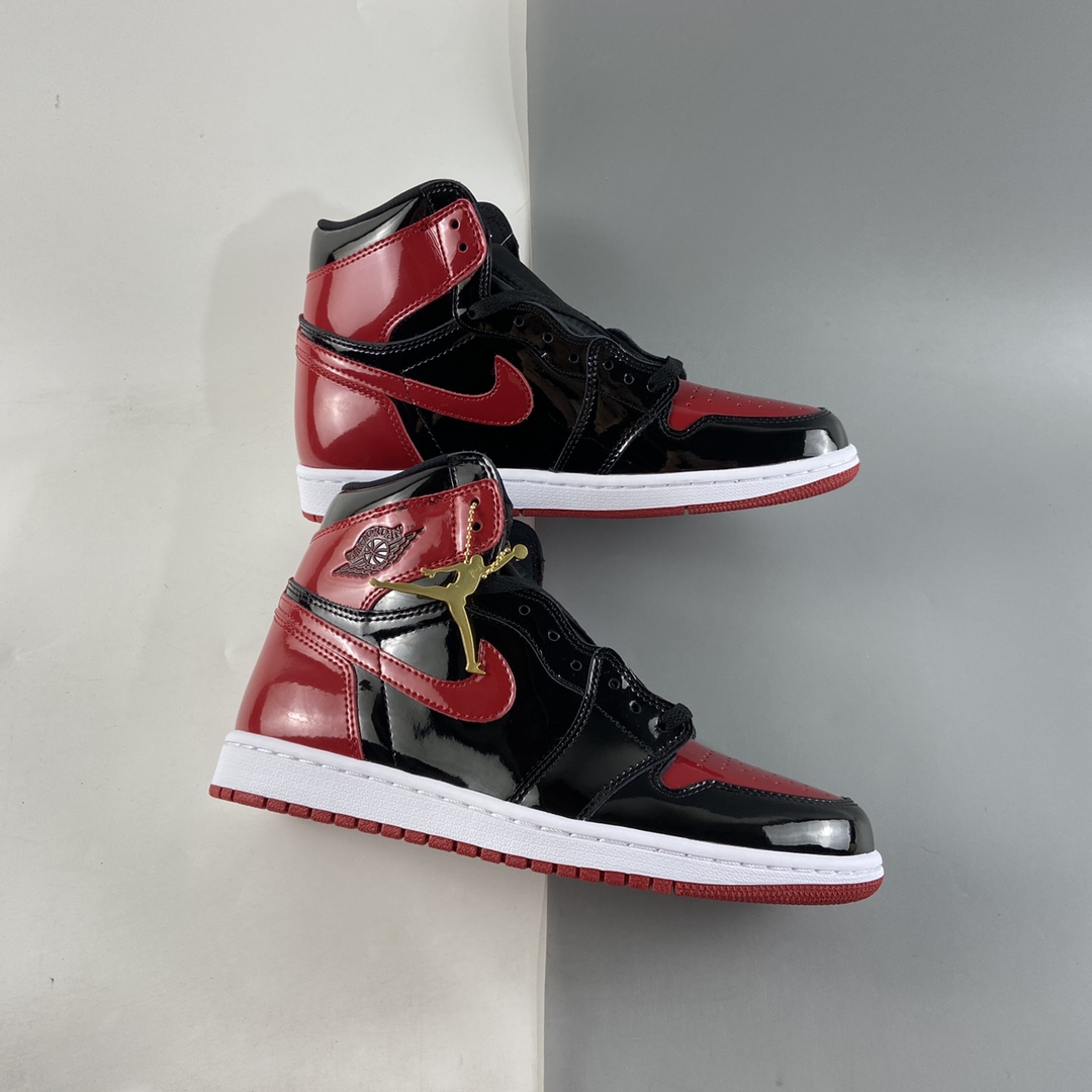 P280  Air Jordan 1 High OG ”Bred Patent” AJ1 乔1漆皮黑红 高帮篮球鞋 555088-063