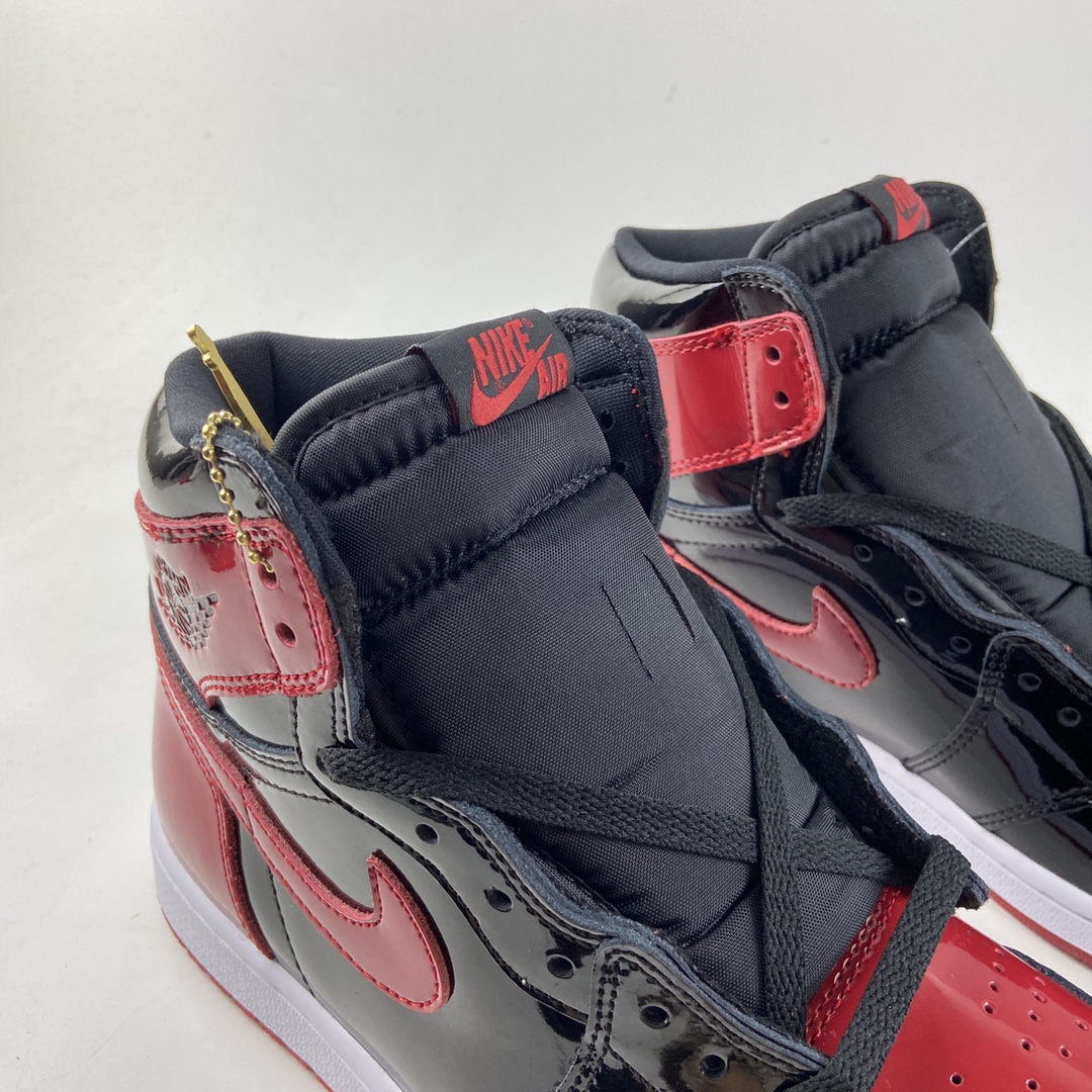 P280  Air Jordan 1 High OG ”Bred Patent” AJ1 乔1漆皮黑红 高帮篮球鞋 555088-063