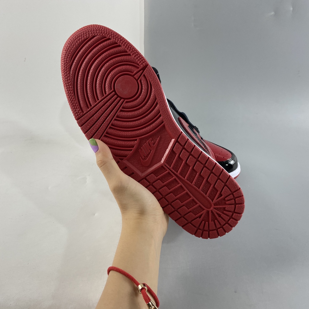 P280  Air Jordan 1 High OG ”Bred Patent” AJ1 乔1漆皮黑红 高帮篮球鞋 555088-063