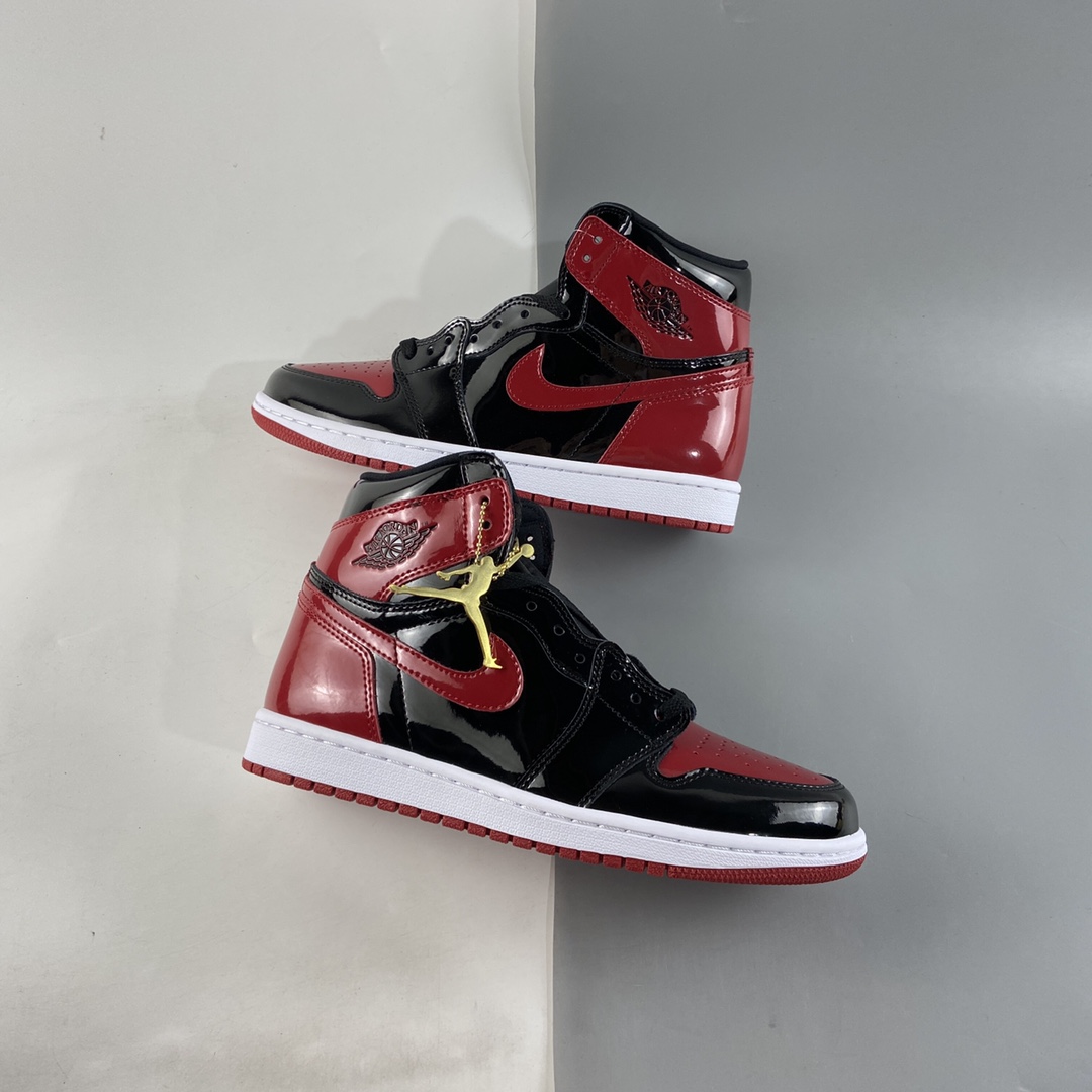 P280  Air Jordan 1 High OG ”Bred Patent” AJ1 乔1漆皮黑红 高帮篮球鞋 555088-063