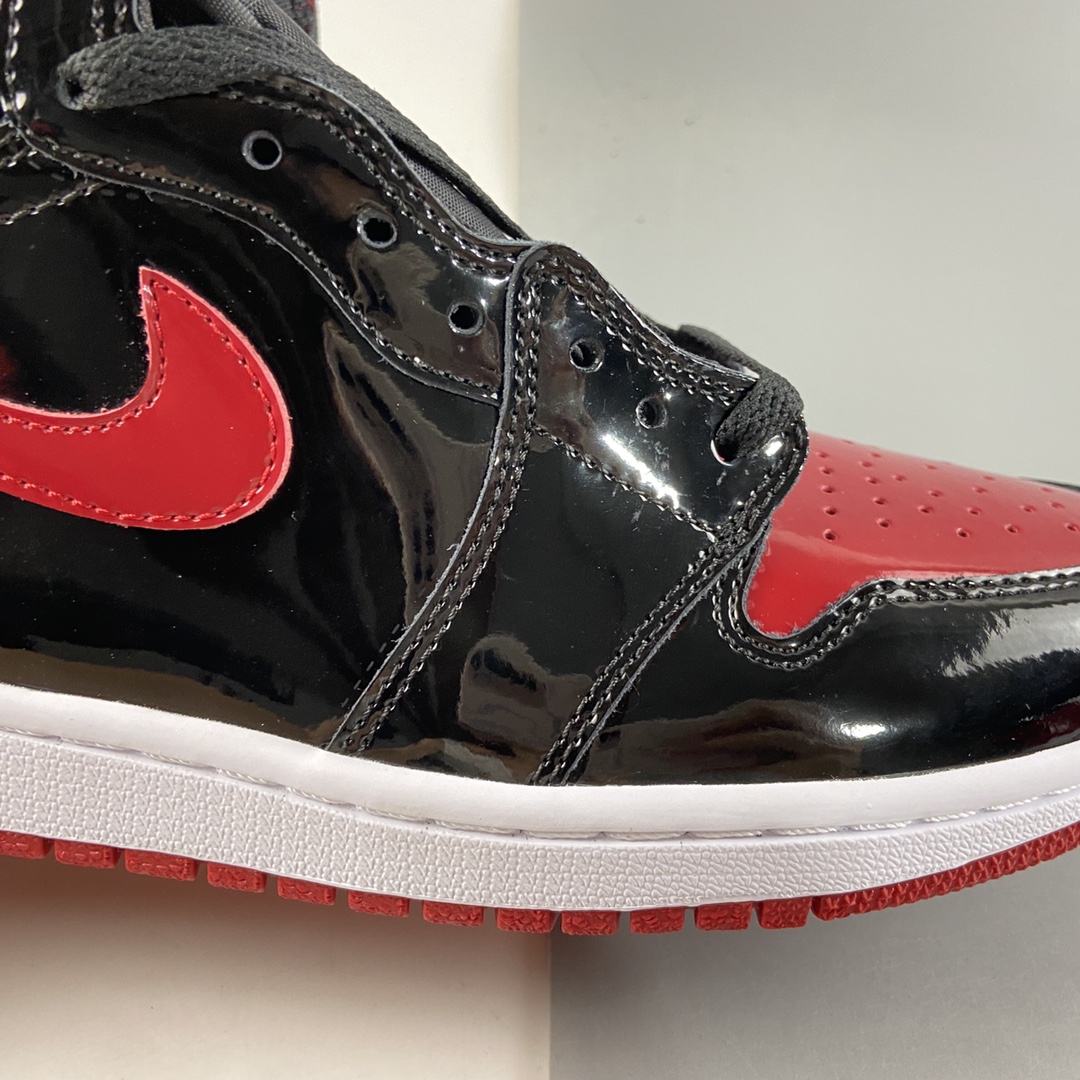 P280  Air Jordan 1 High OG ”Bred Patent” AJ1 乔1漆皮黑红 高帮篮球鞋 555088-063