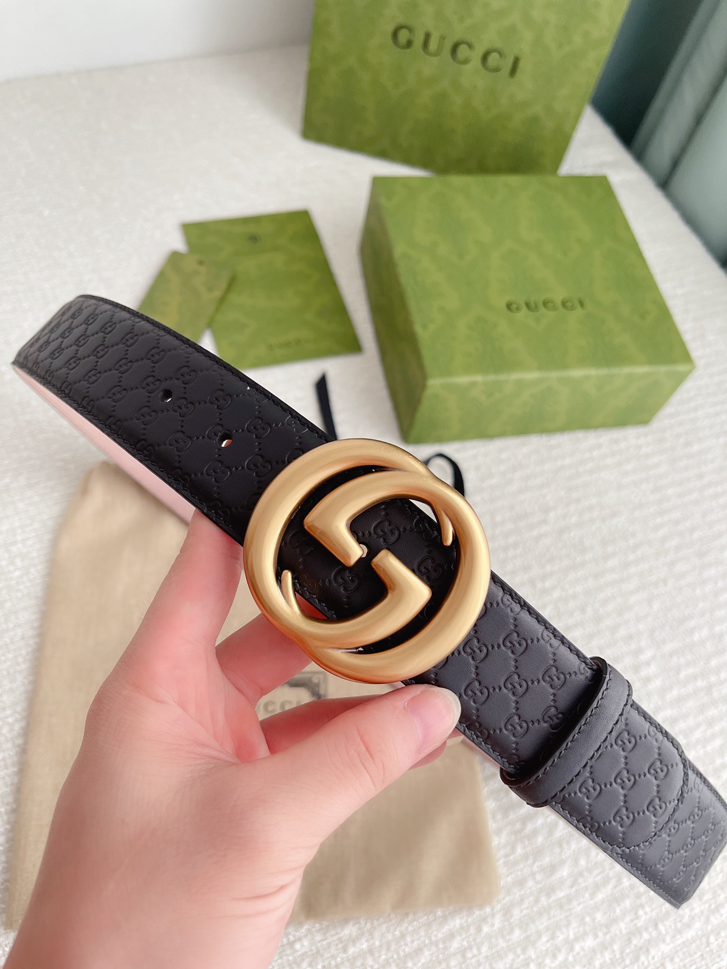 Gucci4.0cm专柜同款压小花进