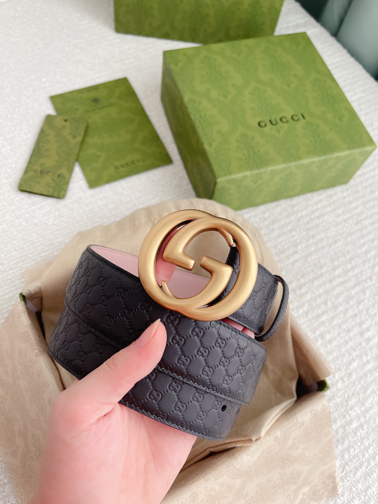 Gucci4.0cm专柜同款压小花进