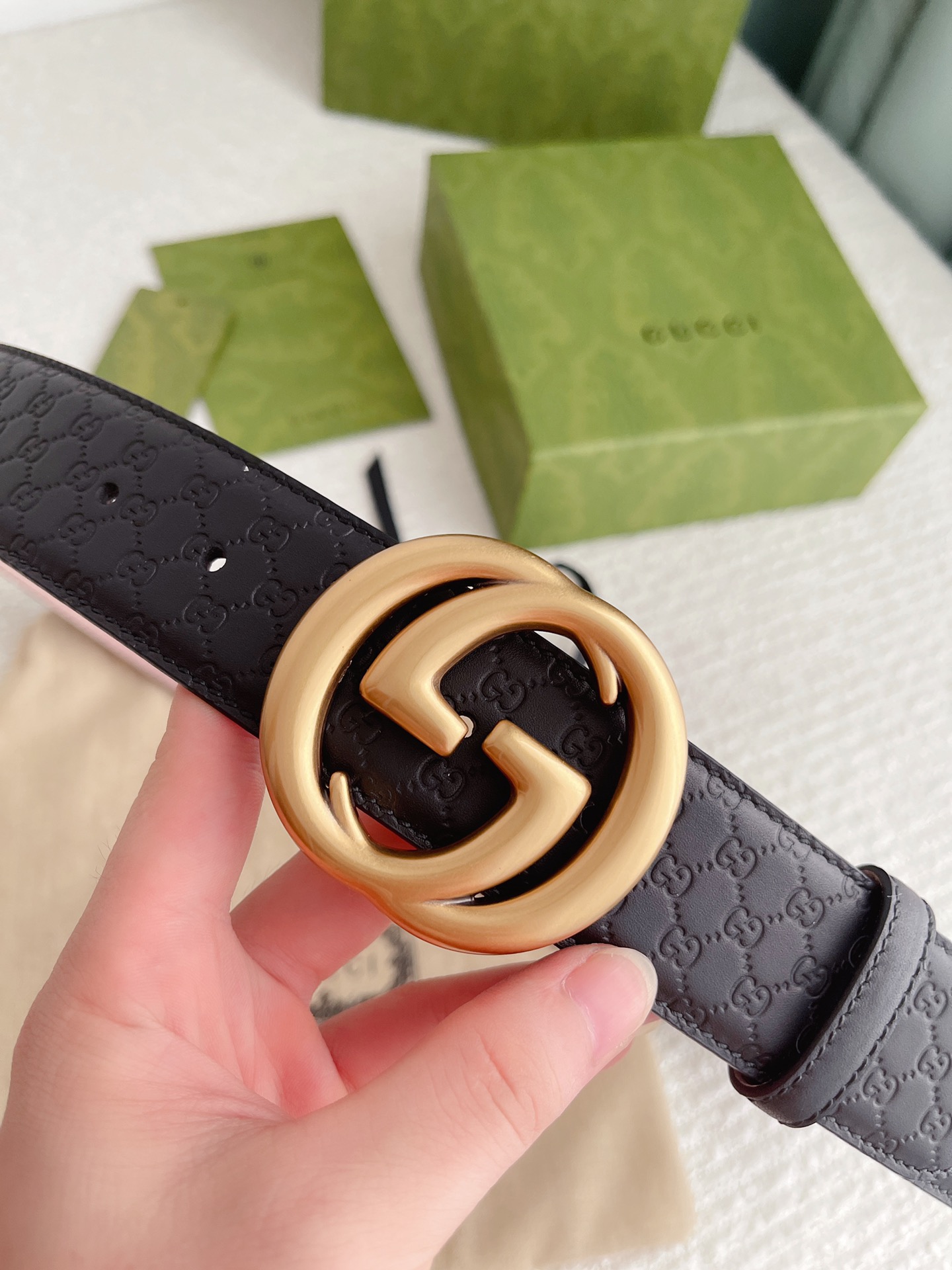 Gucci4.0cm专柜同款压小花进