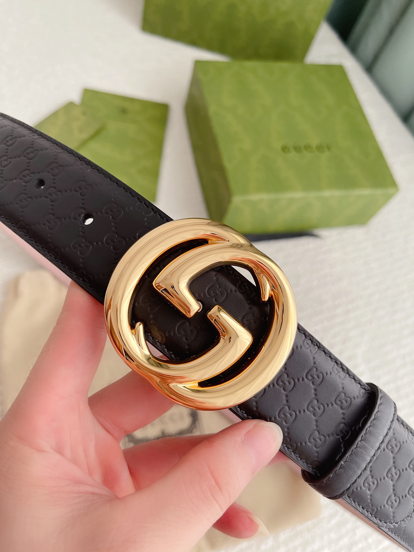 Gucci4.0cm专柜同款压小花进