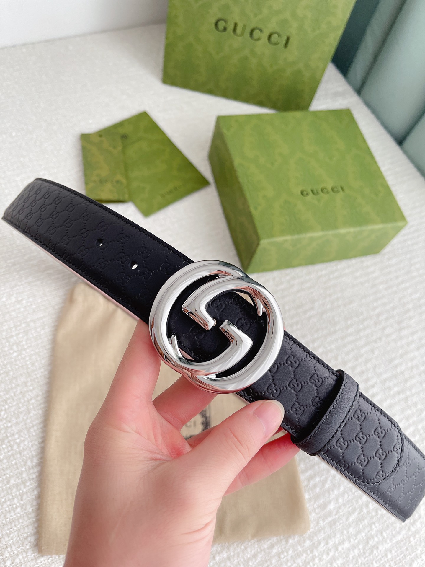 Gucci4.0cm专柜同款压小花进