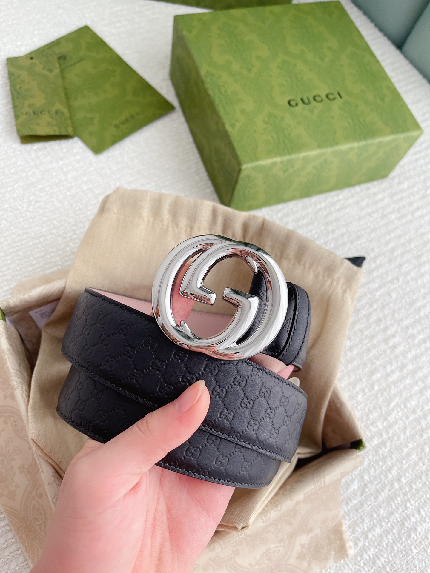 Gucci4.0cm专柜同款压小花进