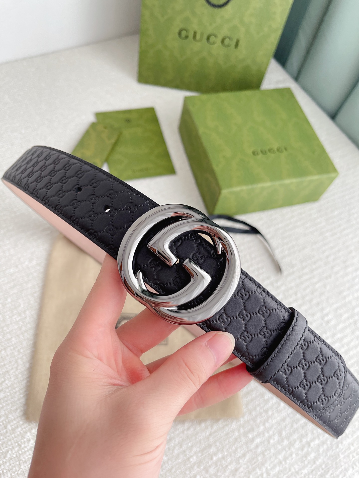 Gucci4.0cm专柜同款压小花进