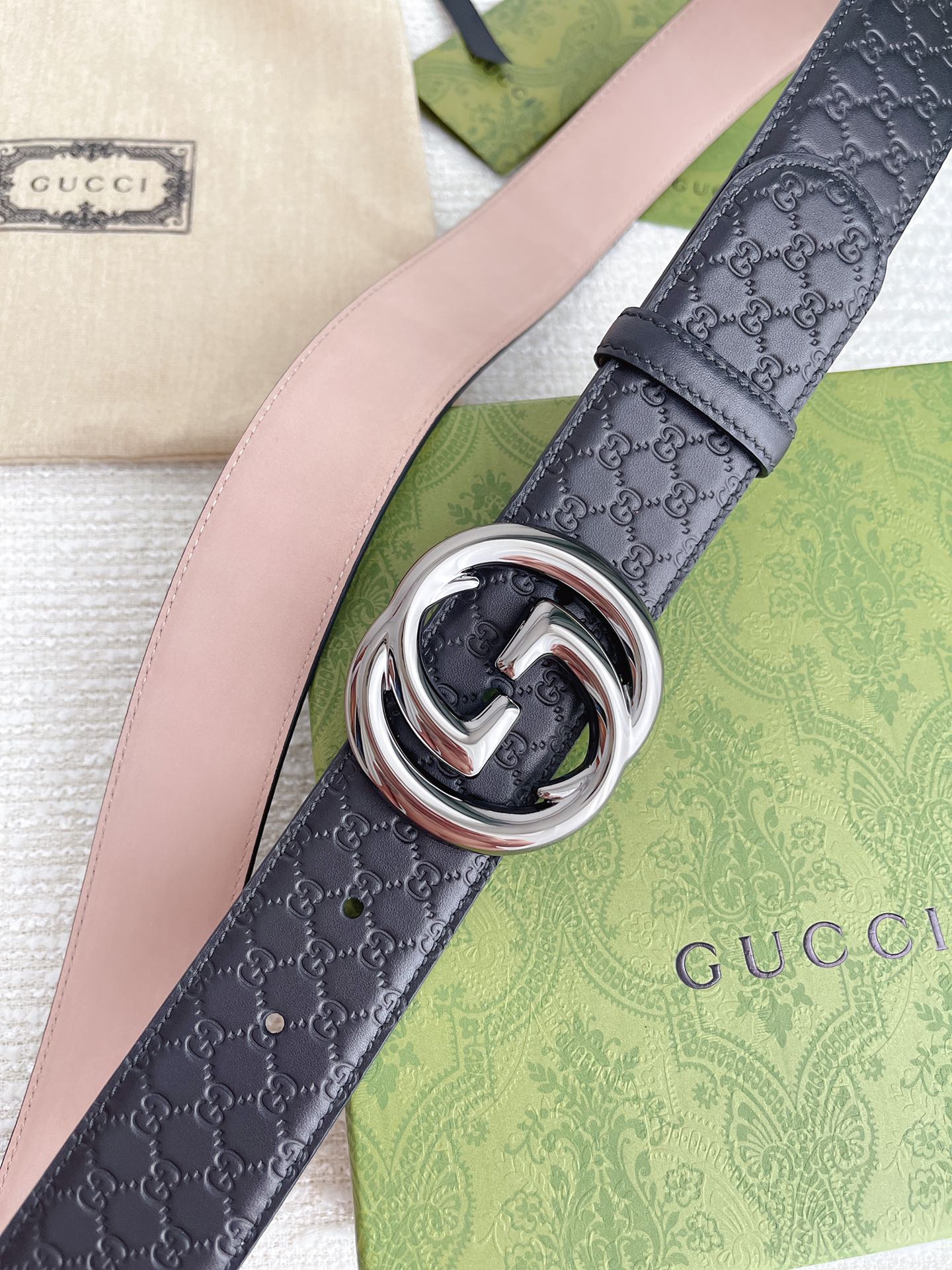 Gucci4.0cm专柜同款压小花进