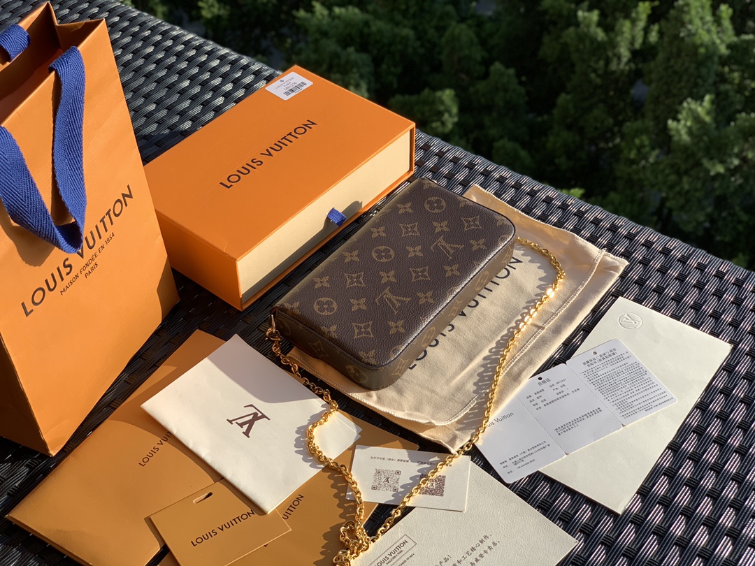 🌼 m61276尺寸21 x 12 x 3 cmL*V人气爆款老花三合一出货了，超火超百搭超实用的一款包