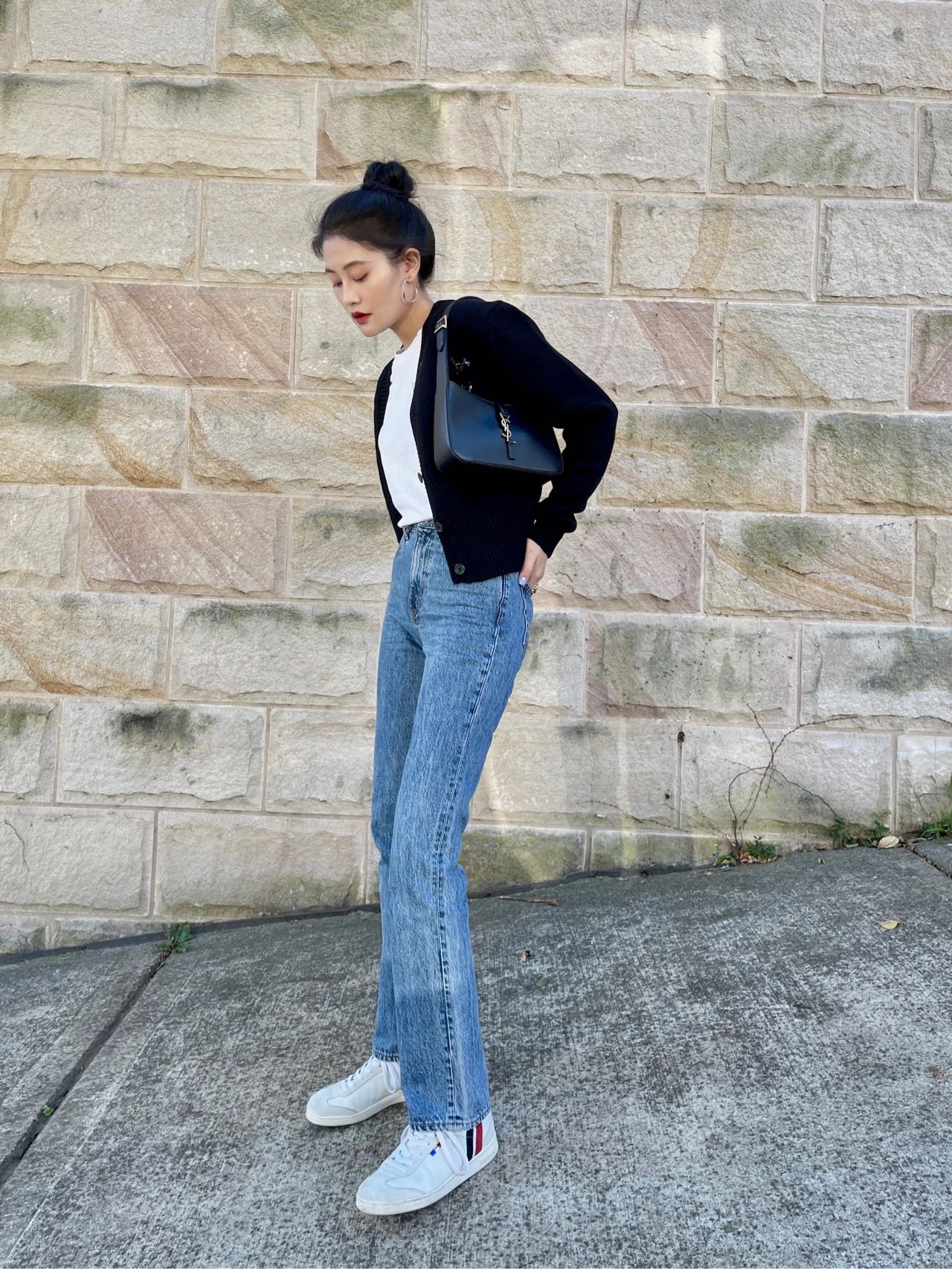 Saint laurent Ysl LE 5 À 7 平纹腋下包 657228黑色