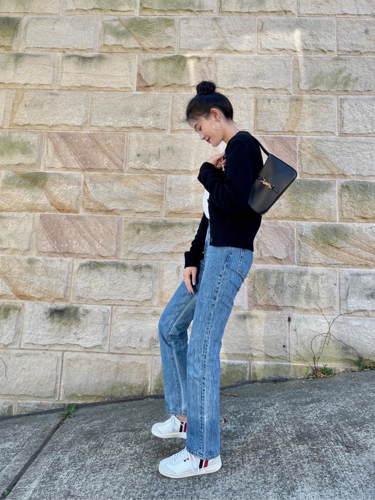 Saint laurent Ysl LE 5 À 7 平纹腋下包 657228黑色