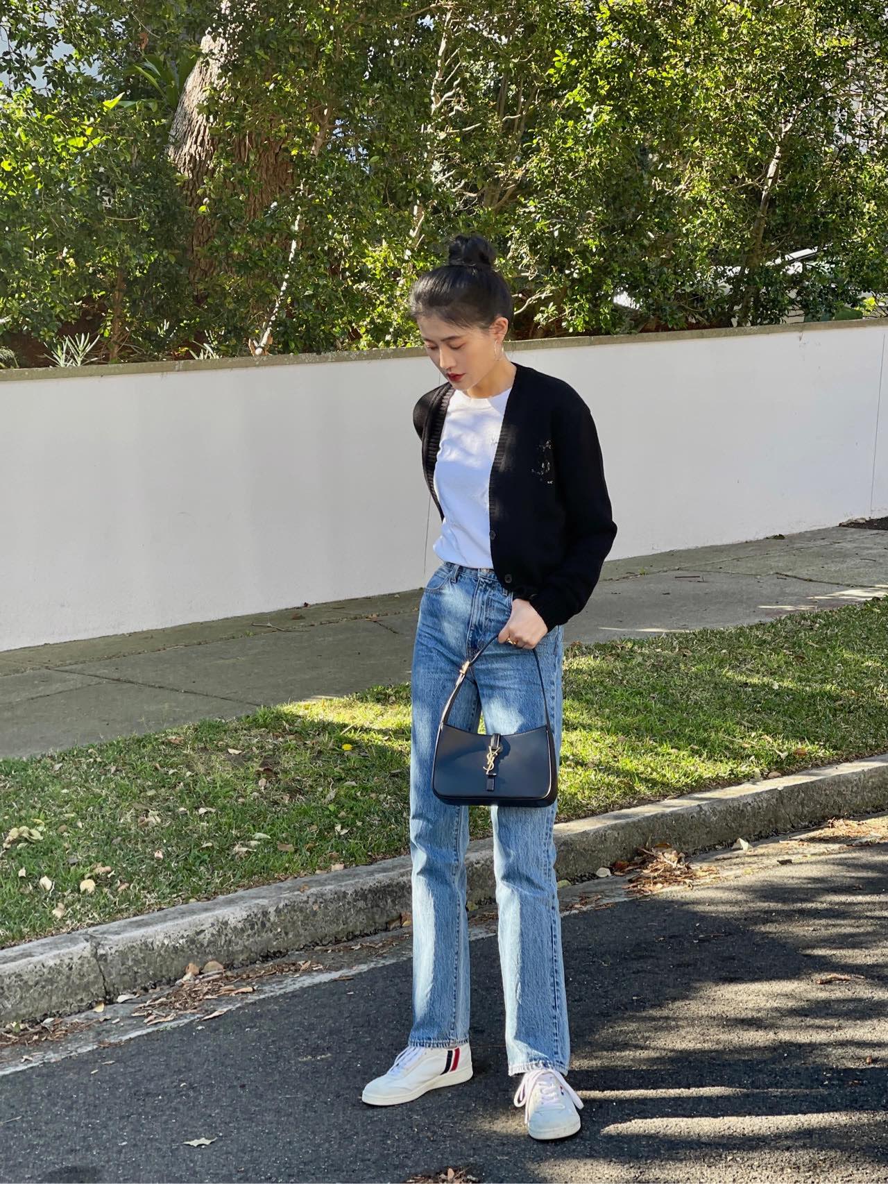 Saint laurent Ysl LE 5 À 7 平纹腋下包 657228黑色