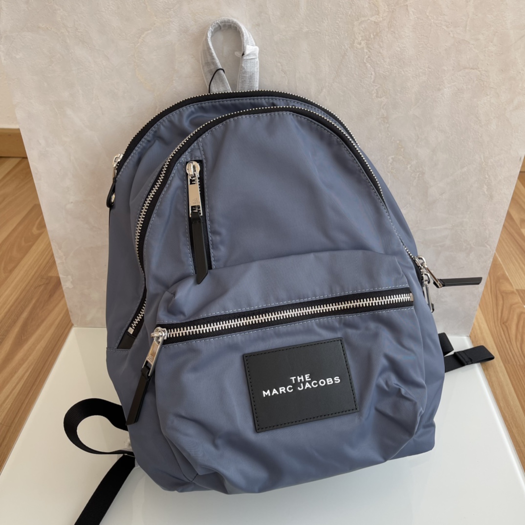 Marc Jacobs Bags Backpack Blue Silver Calfskin Cowhide Nylon Fashion