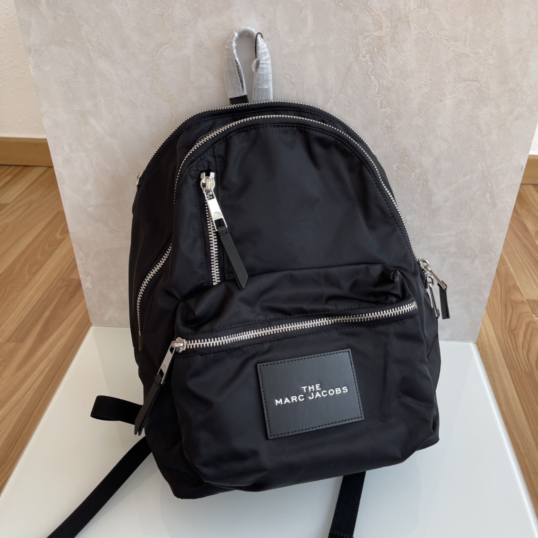 Marc Jacobs Store
 Bags Backpack Black Silver Calfskin Cowhide Nylon Fashion