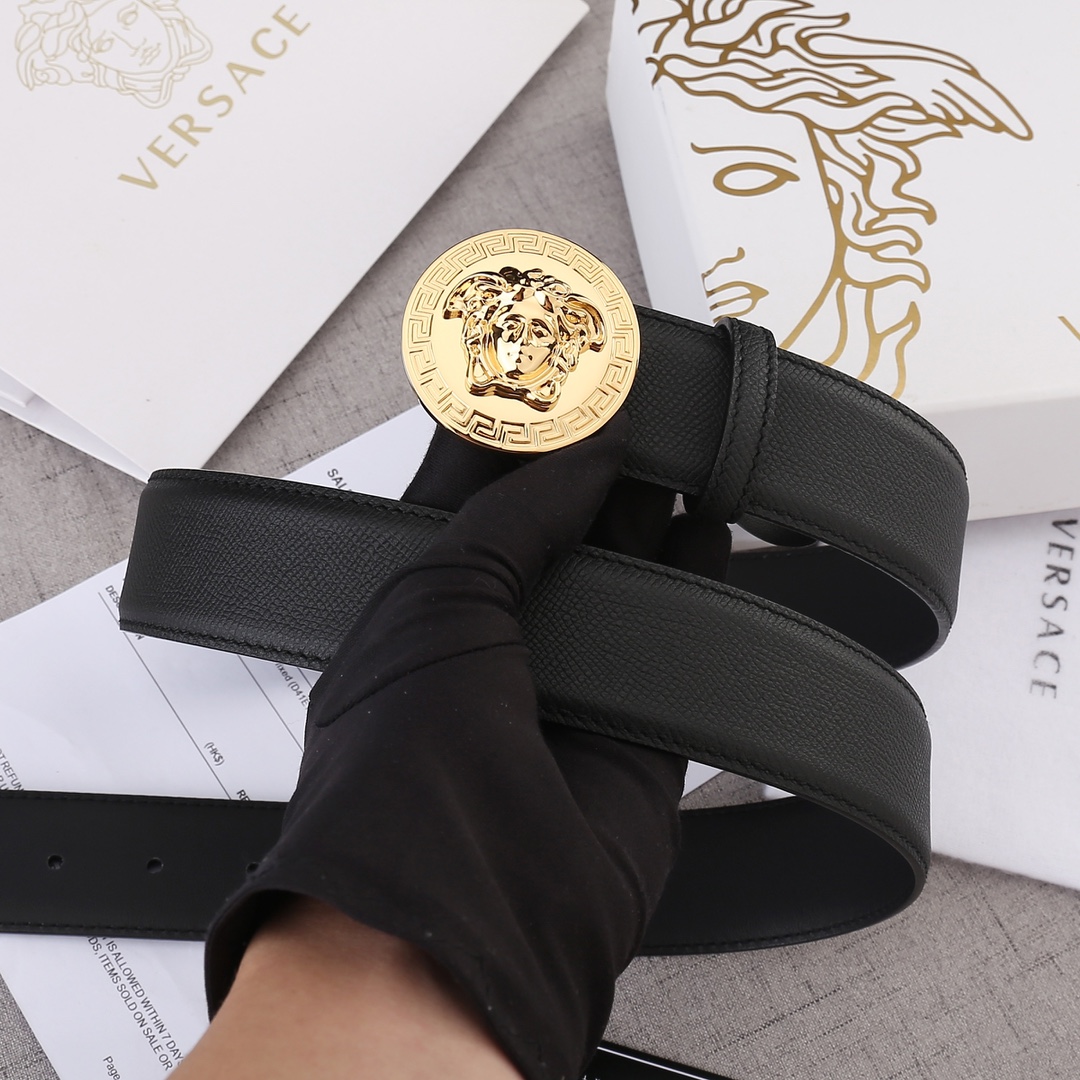 VERSACE（范思哲）爆款手掌纹皮底/双面头层、采用精挑细选进口牛皮，手感柔软细腻/商务既有时尚的男士腰带火爆中！宽度