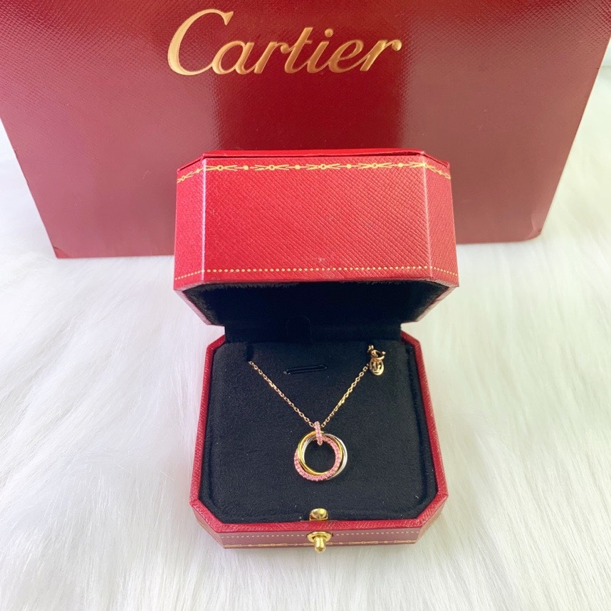 NO:102241,Cartier pink diamond three-ring necklace, sterling silver 925 material, Cartier necklace, cartier, necklace, pure silver19860909卡地亚粉钻三环项链,纯银925材质,卡地亚项链,cartier,necklace,pure silver,Jewelry