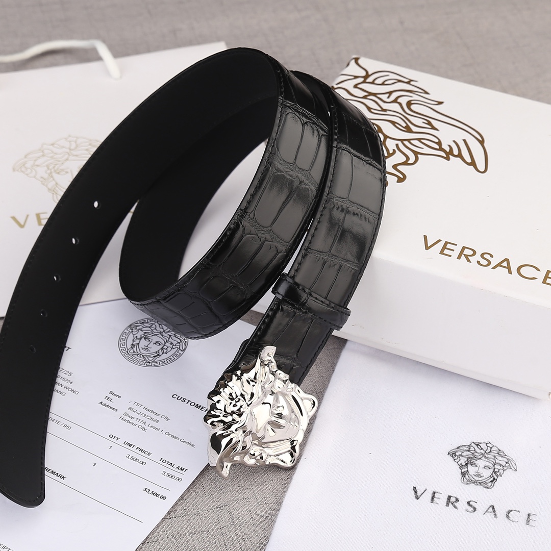 VERSACE（范思哲）爆款🐊鳄鱼纹/双面头层、采用精挑细选进口牛皮，手感柔软细腻/做工精致与专柜1:1品质！商务既有时