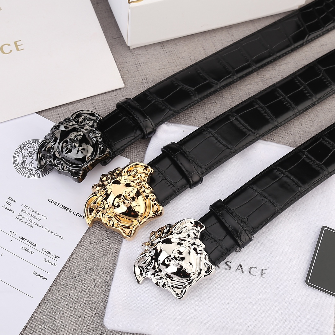 VERSACE（范思哲）爆款🐊鳄鱼纹/双面头层、采用精挑细选进口牛皮，手感柔软细腻/做工精致与专柜1:1品质！商务既有时