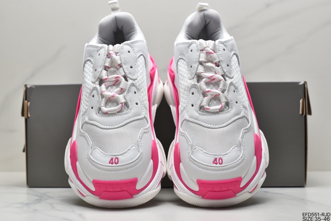 390 Balenciaga Triple S Clear Sole Sneaker”Pink/Brush”球鞋536737 W0901 8101