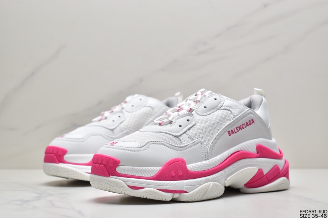 390 Balenciaga Triple S Clear Sole Sneaker”Pink/Brush”球鞋536737 W0901 8101