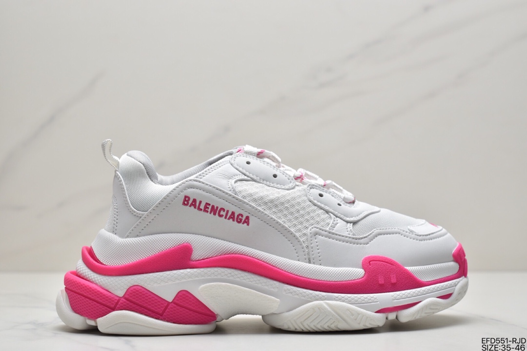 390 Balenciaga Triple S Clear Sole Sneaker”Pink/Brush”球鞋536737 W0901 8101