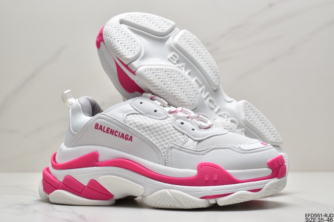 390 Balenciaga Triple S Clear Sole Sneaker”Pink/Brush”球鞋536737 W0901 8101