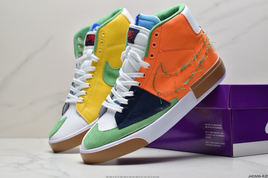 190 耐克Nike Blazer Mid 开拓者白紫拆线高帮板鞋DA2189-800