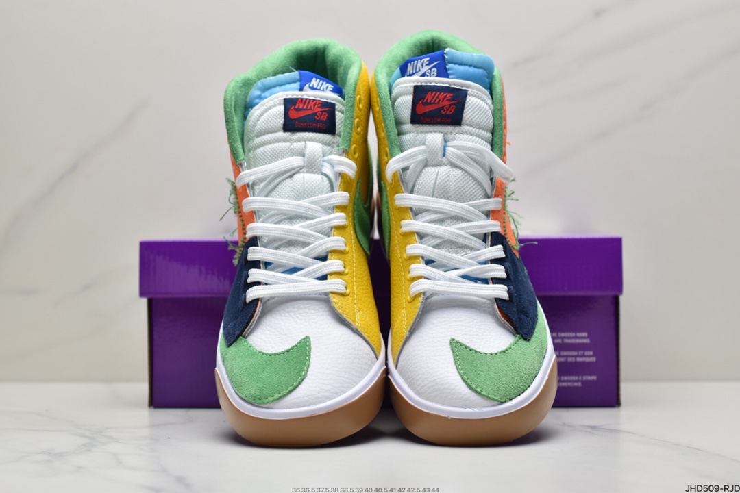 190 耐克Nike Blazer Mid 开拓者白紫拆线高帮板鞋DA2189-800