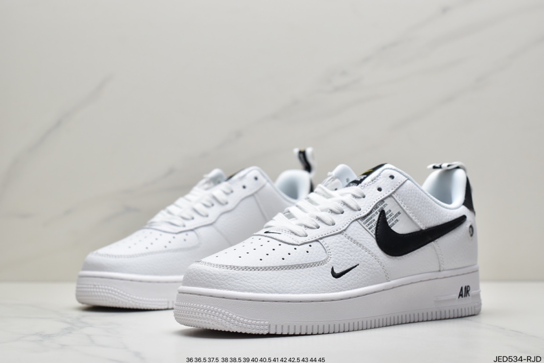 150 耐克Nike Air Force 1 ′07 Low Premium”White/Black” 全板鞋 AJ7747-100