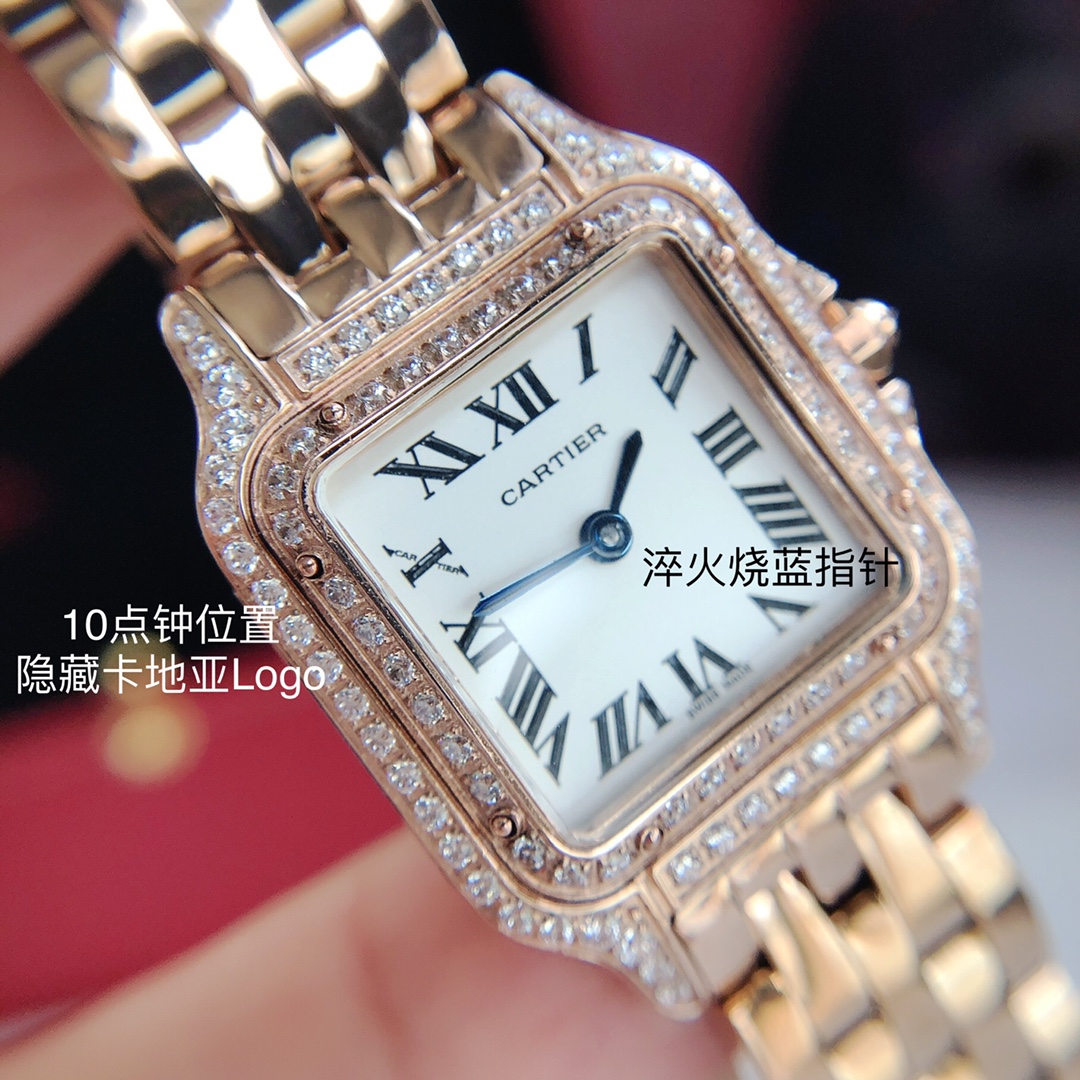 Cartier 卡地亚 猎豹系列 女装表款 朗达瑞士进口石英机芯 316L精钢表壳 尺寸：宽度22mm 长度30mm 厚度6mm
