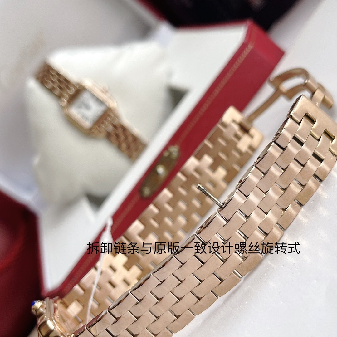 Cartier 卡地亚 猎豹系列 女装表款 朗达瑞士进口石英机芯 316L精钢表壳 尺寸：宽度22mm 长度30mm 厚度6mm