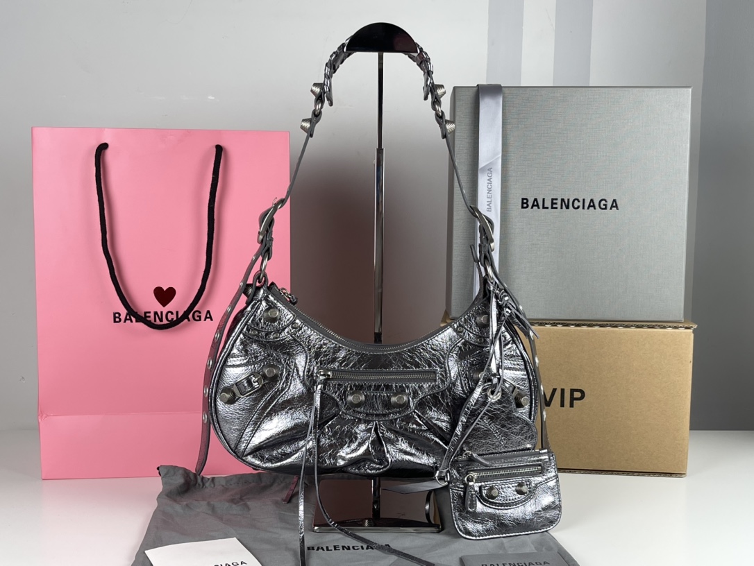 Balenciaga Le Cagole Borse Crossbody & Borse a Tracolla Negozio di vendita outlet
 Grigio Tessitura Vintage Moto