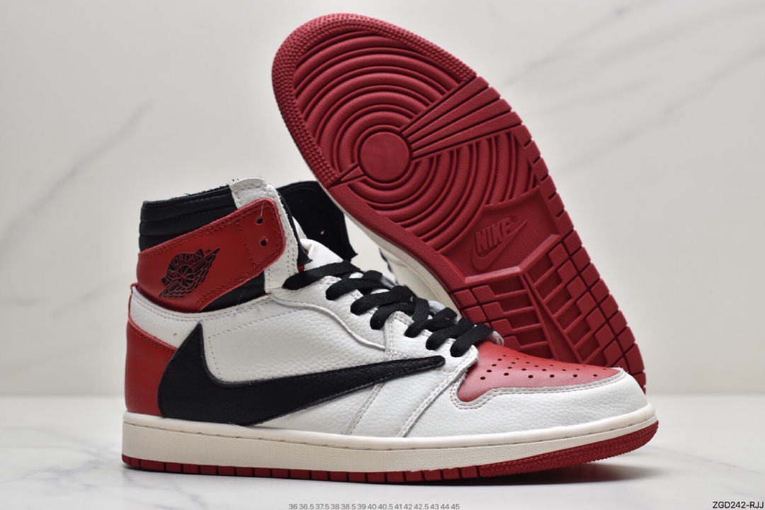 290 fragment design x Travis Scott x Nike Air Jordan 1 Low OG SP”Black/Red”AJ1 CQ4278