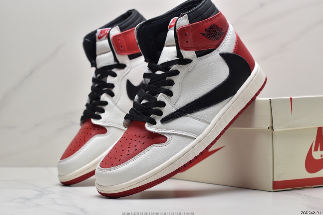 290 fragment design x Travis Scott x Nike Air Jordan 1 Low OG SP”Black/Red”AJ1 CQ4278