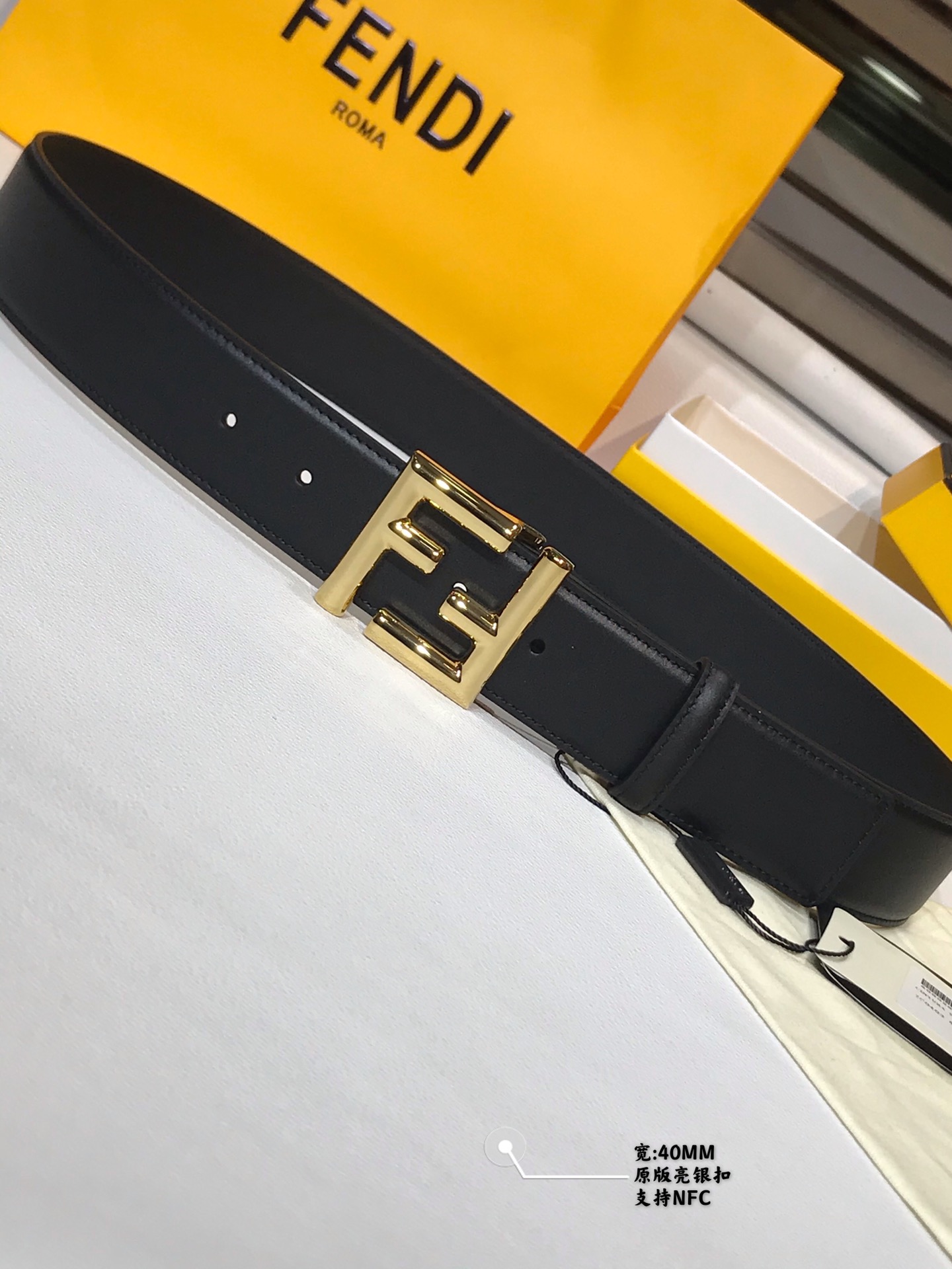 [Fendi Belts] width 40MM Original original high-quality double-sided first la