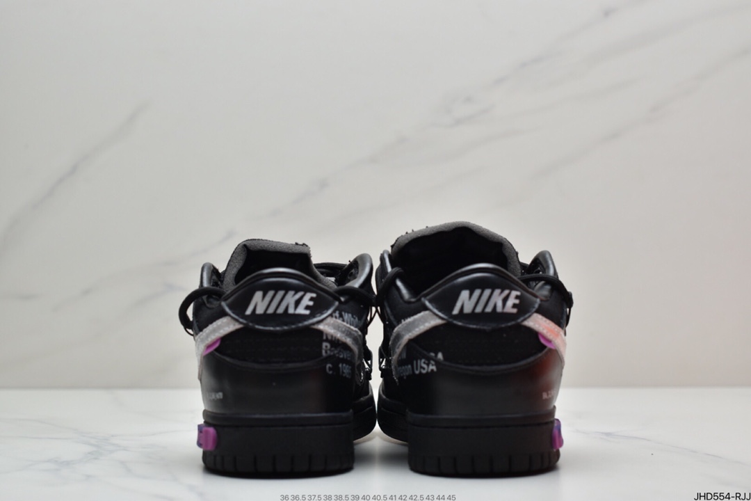 190 Off-White x Nike SB Dunk Low”The 50/50”扣篮系列低帮经典百搭休闲运动板鞋“OW黑银紫”DM1602-001