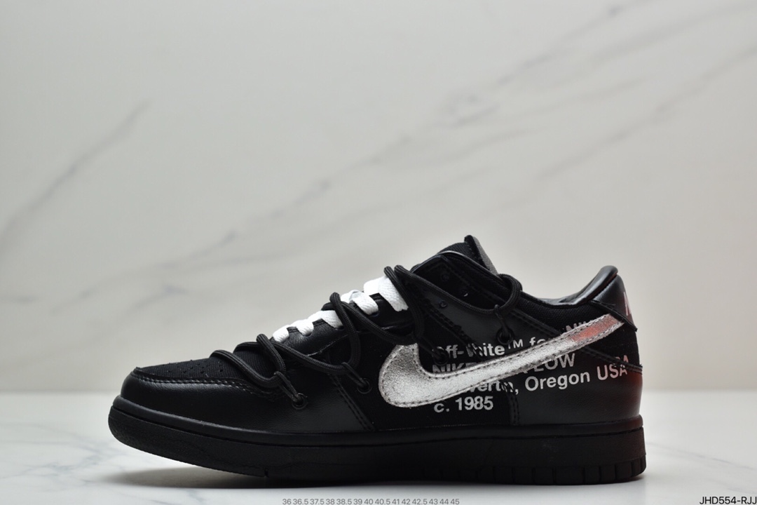 190 Off-White x Nike SB Dunk Low”The 50/50”扣篮系列低帮经典百搭休闲运动板鞋“OW黑银紫”DM1602-001