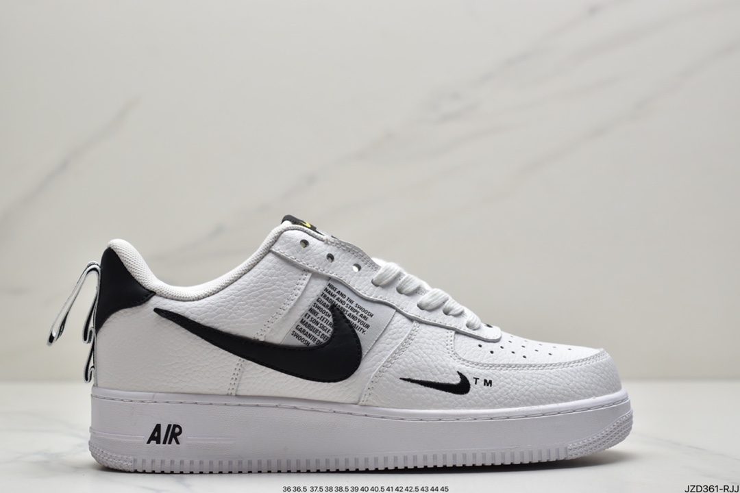 140 耐克/Nike Air Force 1 ′07 Low Premium ”White/Black”  全掌气垫AJ7747-100