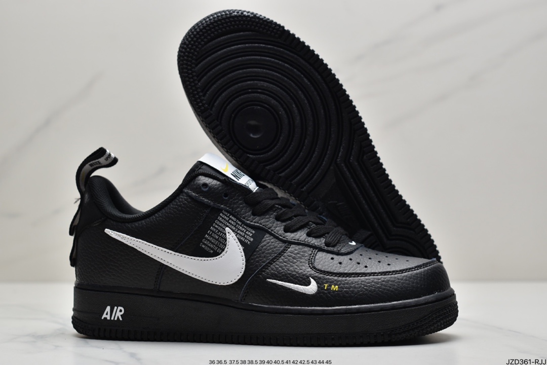 140 耐克/Nike Air Force 1 ′07 Low Premium ”White/Black”  全掌气垫AJ7747-100