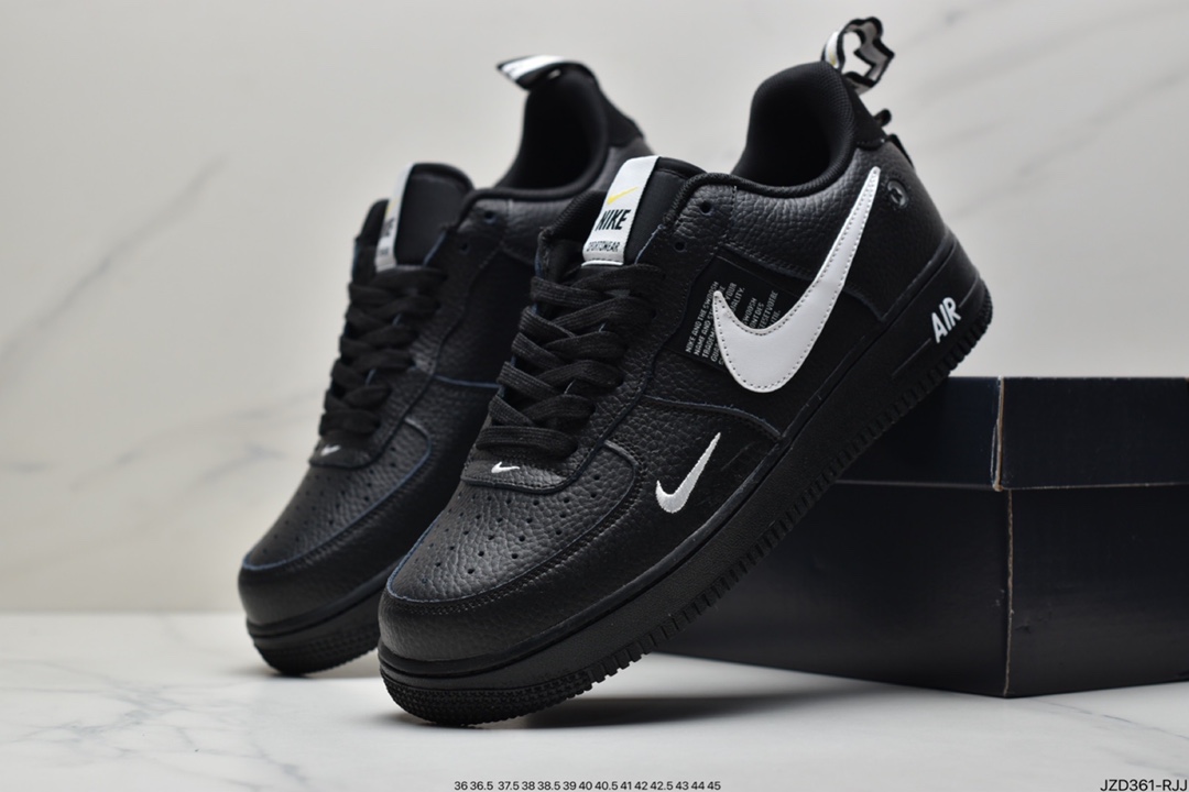140 耐克/Nike Air Force 1 ′07 Low Premium ”White/Black”  全掌气垫AJ7747-100