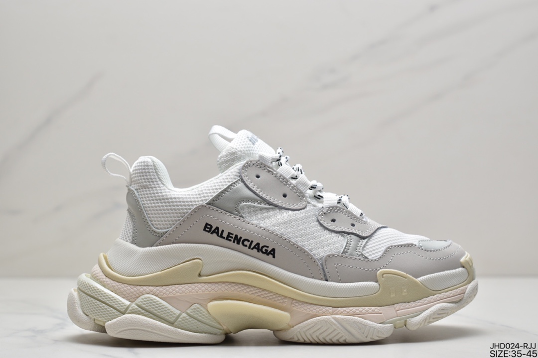 200 Balenciaga Triple-S Sneaker 时装复古厚底姥爷鞋656686 W06G0 1001