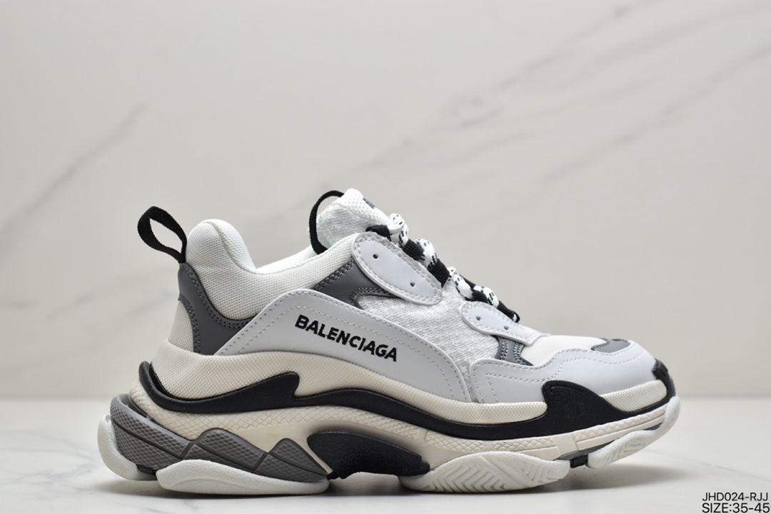 200 Balenciaga Triple-S Sneaker 时装复古厚底姥爷鞋656686 W06G0 1001