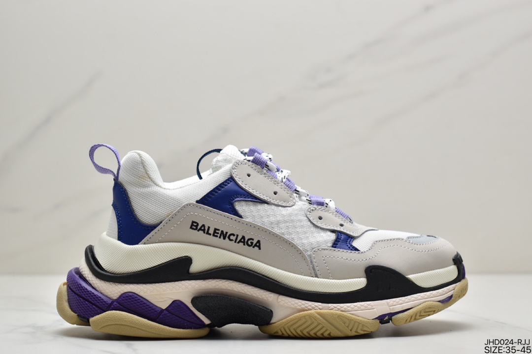 200 Balenciaga Triple-S Sneaker 时装复古厚底姥爷鞋656686 W06G0 1001
