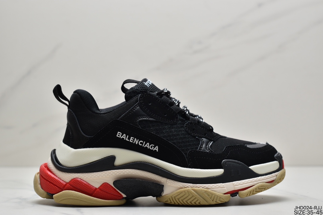 200 Balenciaga Triple-S Sneaker 时装复古厚底姥爷鞋656686 W06G0 1001
